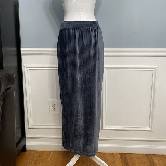 NWT Minimalist Ricciel Skirt Set Velvet Velour Blue Ribbed Modest Size Medium M - Picture 11 of 13